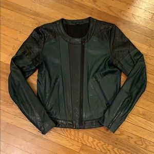 two toned theory leather jacket
